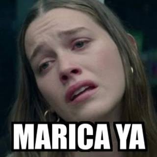 Mujer triste diciendo marica ya